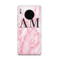 Personalised Pink Marble Monogrammed Huawei Mate 30