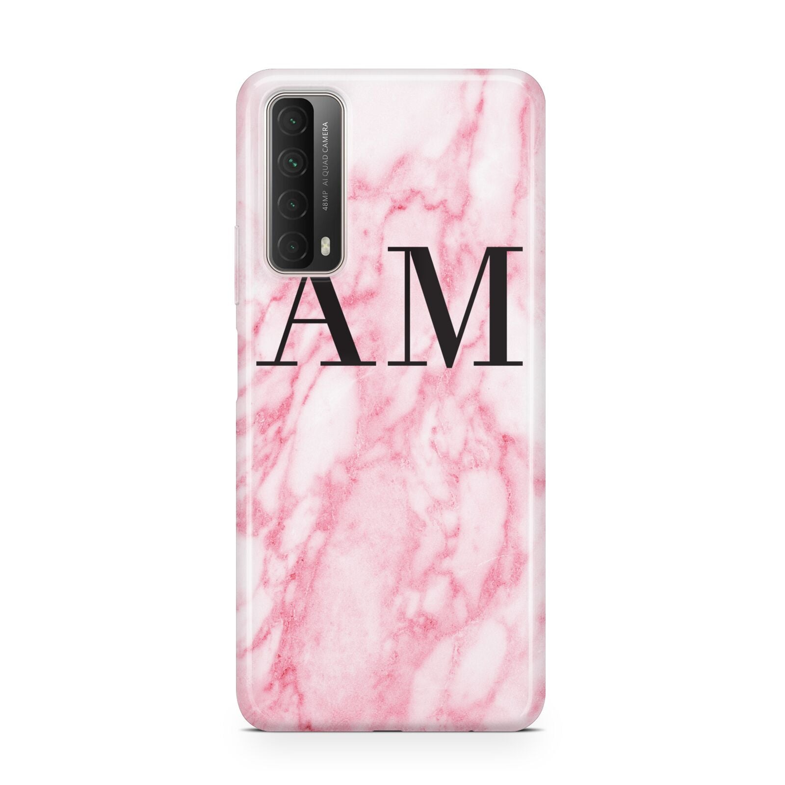 Personalised Pink Marble Monogrammed Huawei P Smart 2021