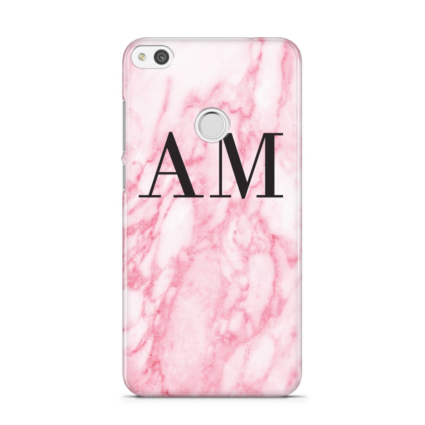 Personalised Pink Marble Monogrammed Huawei P8 Lite Case