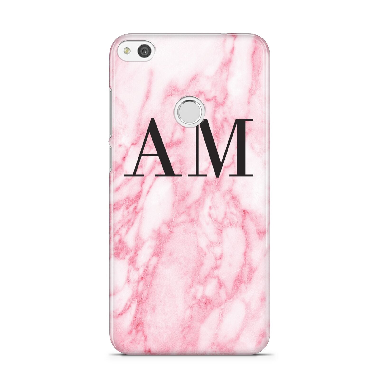 Personalised Pink Marble Monogrammed Huawei P8 Lite Case