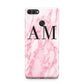 Personalised Pink Marble Monogrammed Huawei Y9 2018