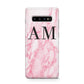 Personalised Pink Marble Monogrammed Protective Samsung Galaxy Case