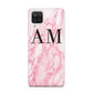 Personalised Pink Marble Monogrammed Samsung A12 Case