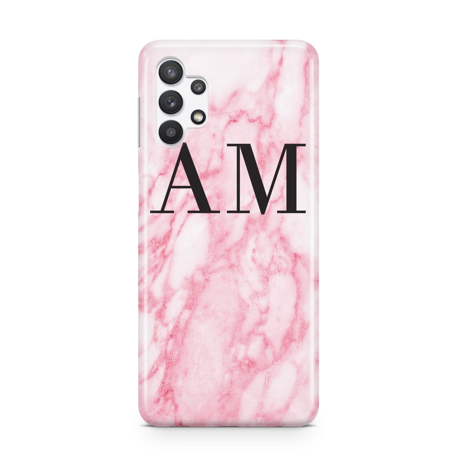 Personalised Pink Marble Monogrammed Samsung A32 5G Case