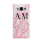 Personalised Pink Marble Monogrammed Samsung Galaxy A3 Case
