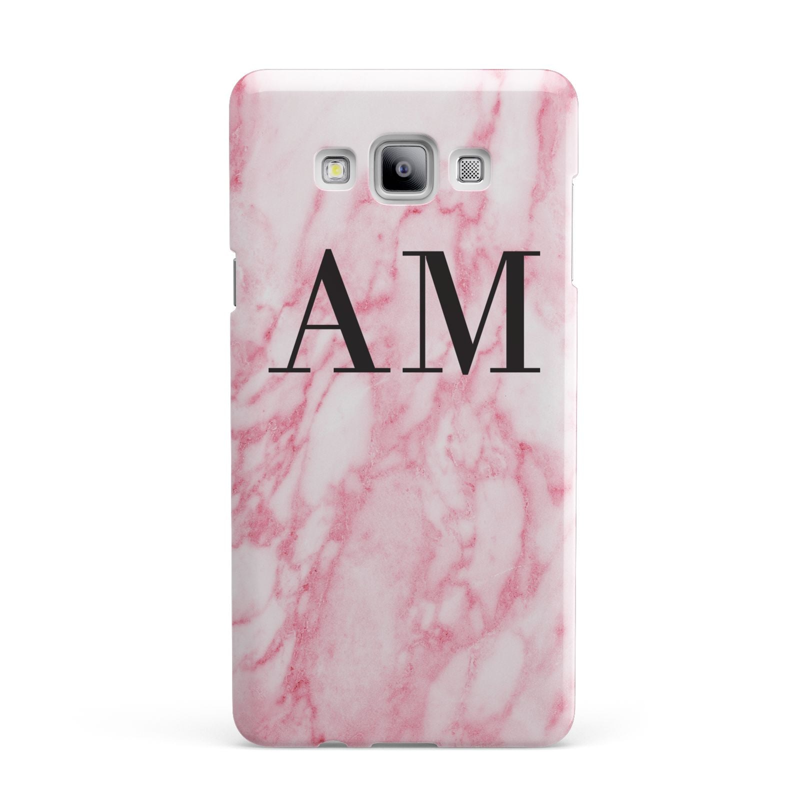Personalised Pink Marble Monogrammed Samsung Galaxy A7 2015 Case