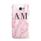 Personalised Pink Marble Monogrammed Samsung Galaxy A7 2017 Case