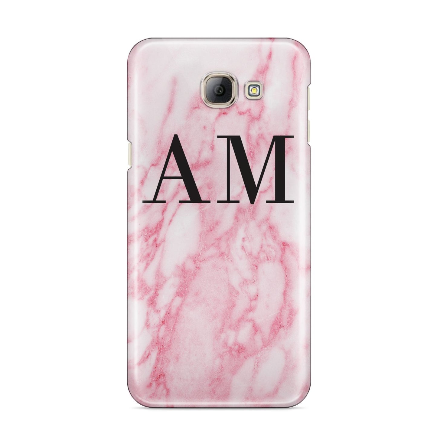 Personalised Pink Marble Monogrammed Samsung Galaxy A8 2016 Case