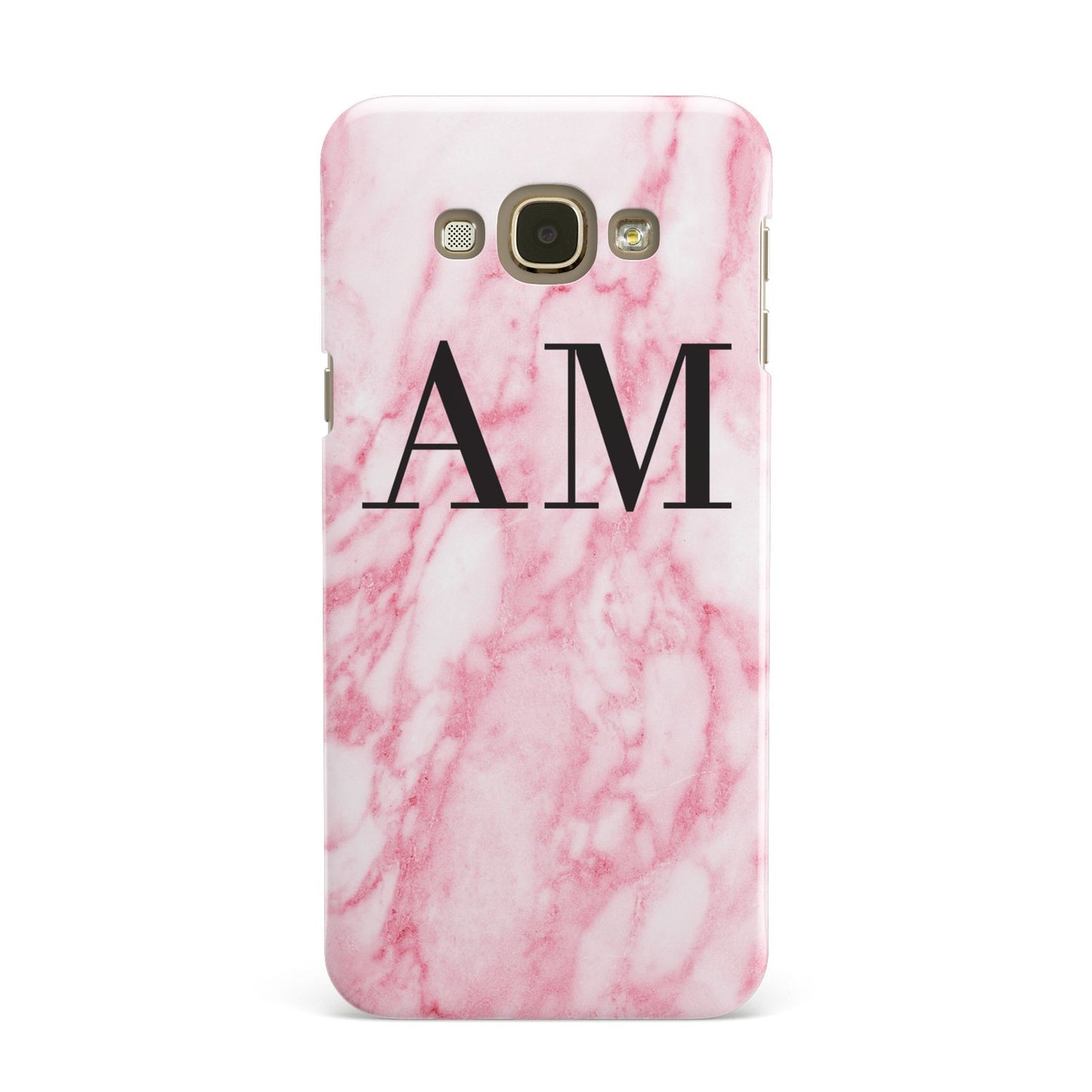 Personalised Pink Marble Monogrammed Samsung Galaxy A8 Case