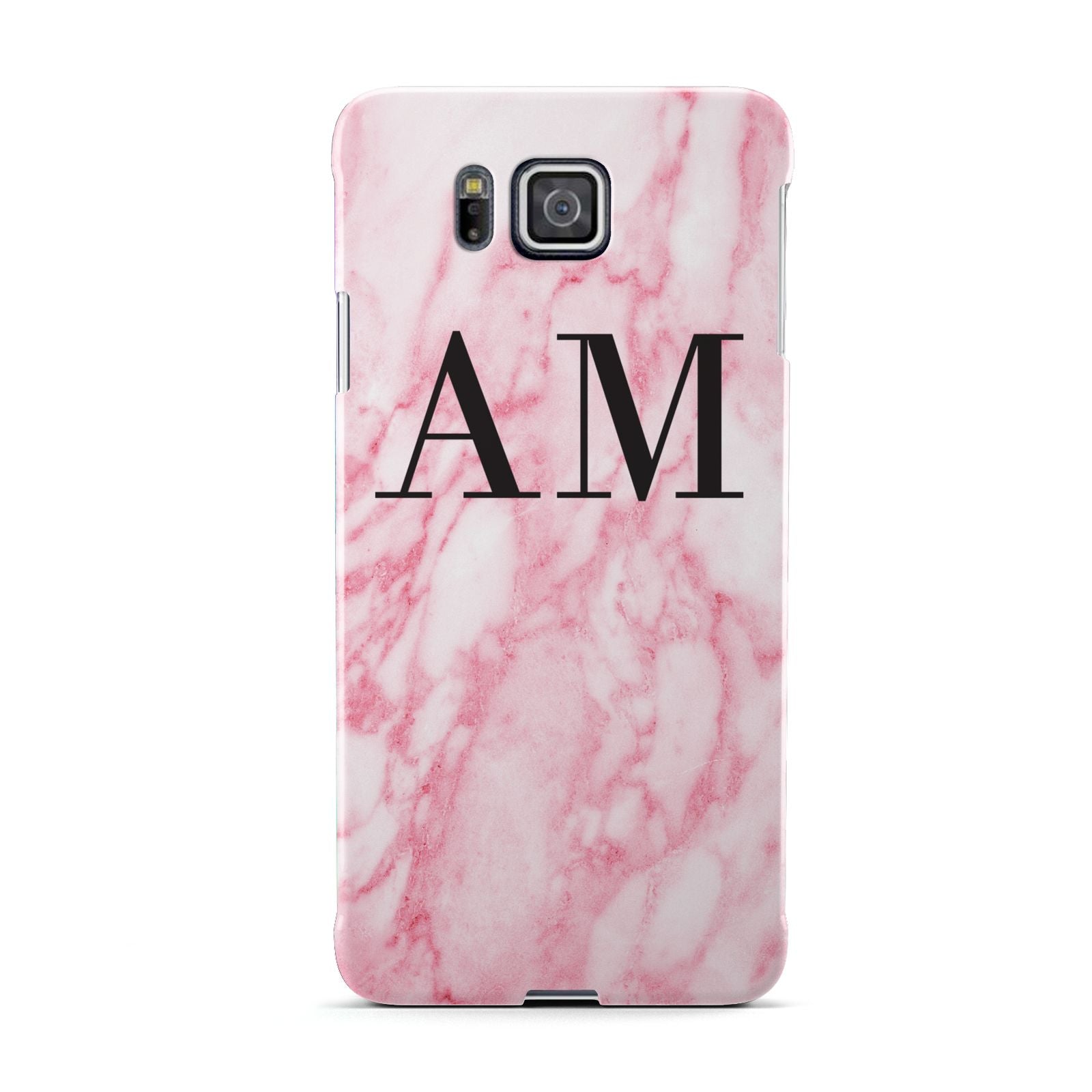 Personalised Pink Marble Monogrammed Samsung Galaxy Alpha Case