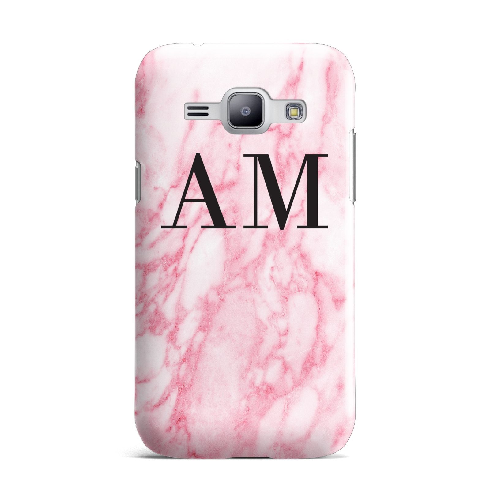 Personalised Pink Marble Monogrammed Samsung Galaxy J1 2015 Case