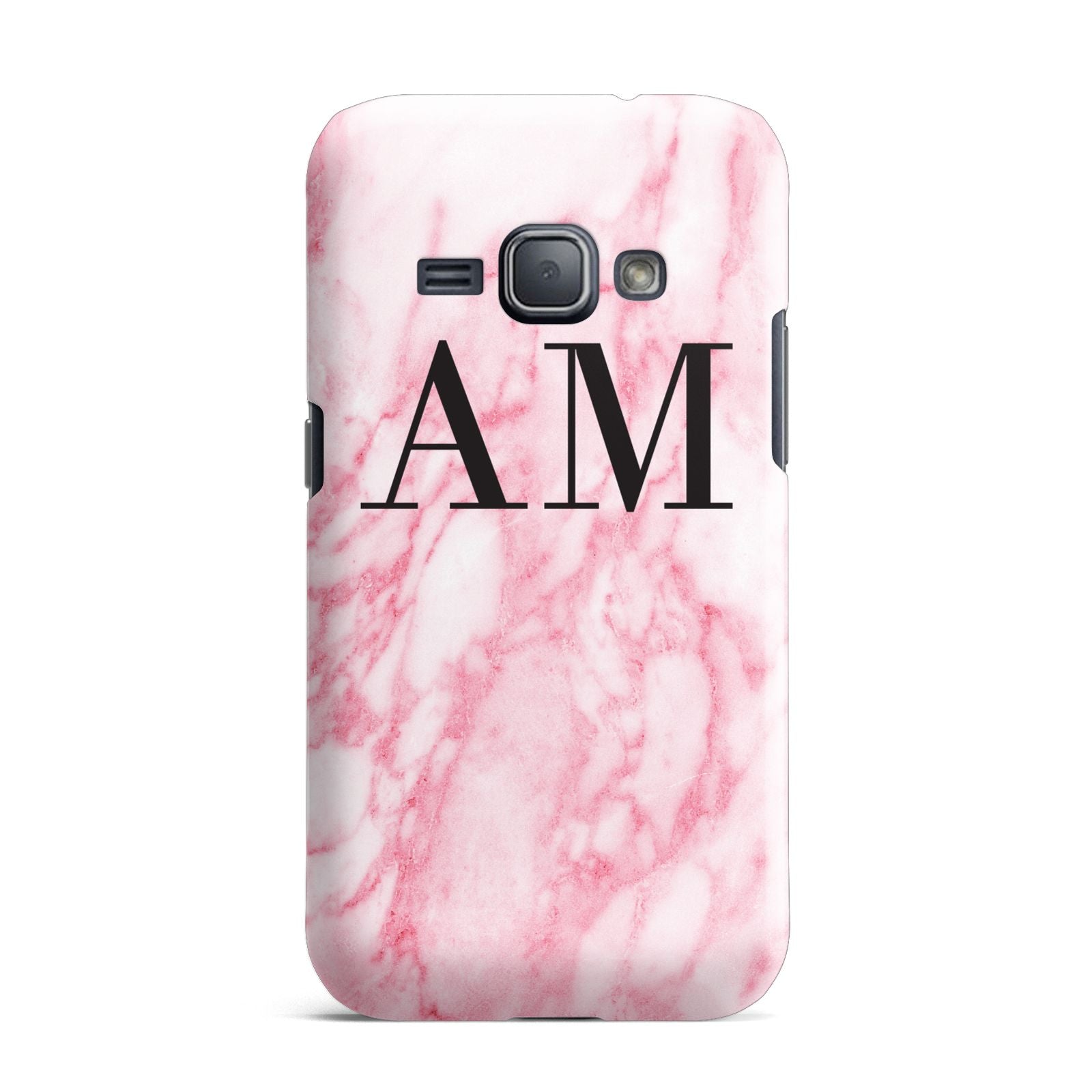 Personalised Pink Marble Monogrammed Samsung Galaxy J1 2016 Case