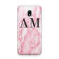 Personalised Pink Marble Monogrammed Samsung Galaxy J3 2017 Case