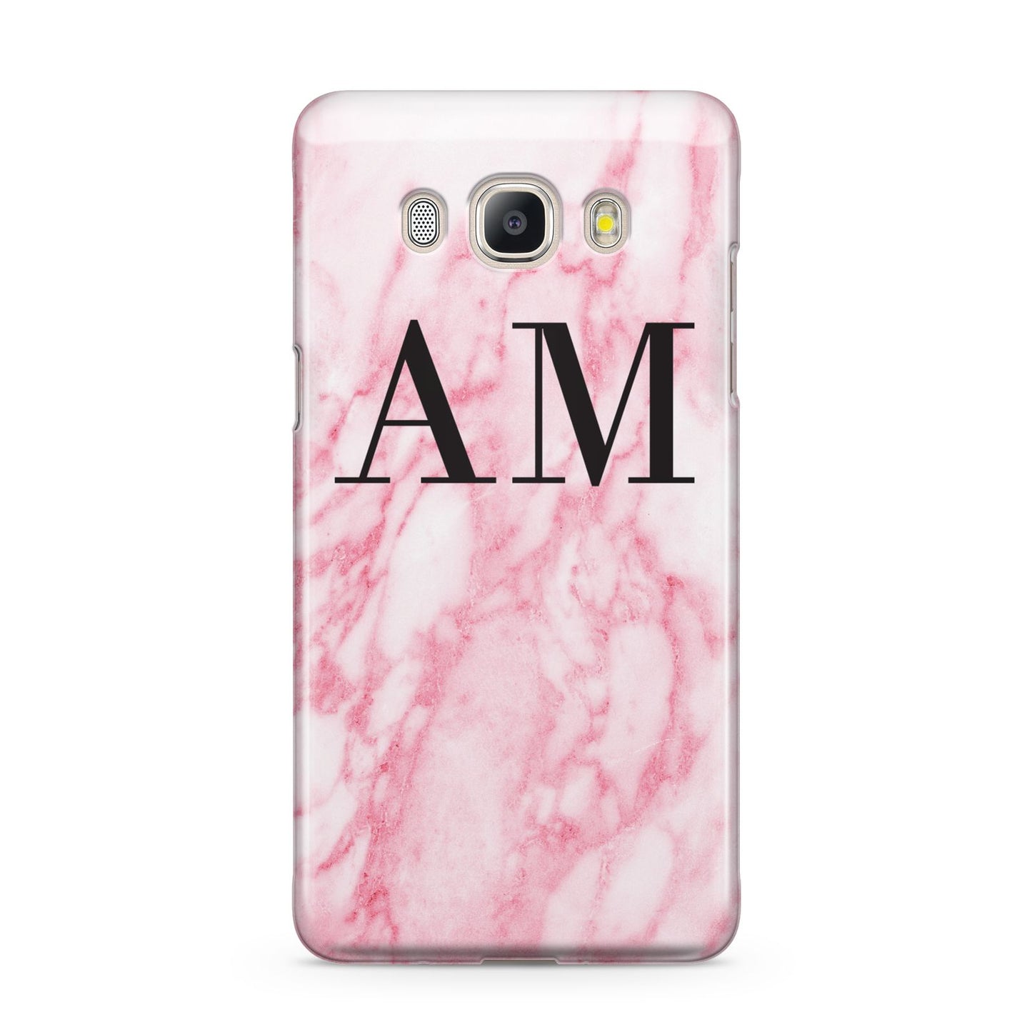 Personalised Pink Marble Monogrammed Samsung Galaxy J5 2016 Case