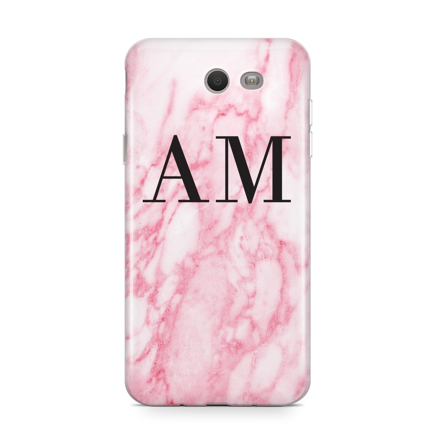 Personalised Pink Marble Monogrammed Samsung Galaxy J7 2017 Case