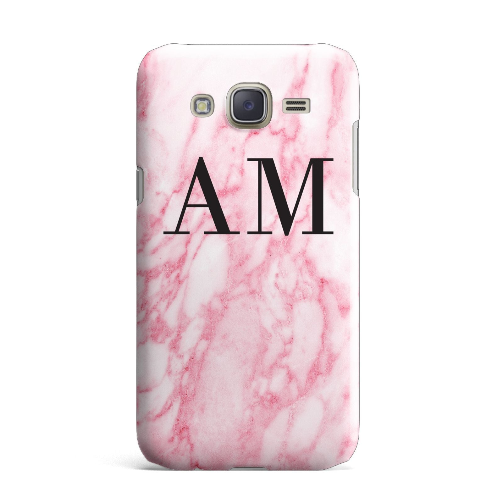 Personalised Pink Marble Monogrammed Samsung Galaxy J7 Case