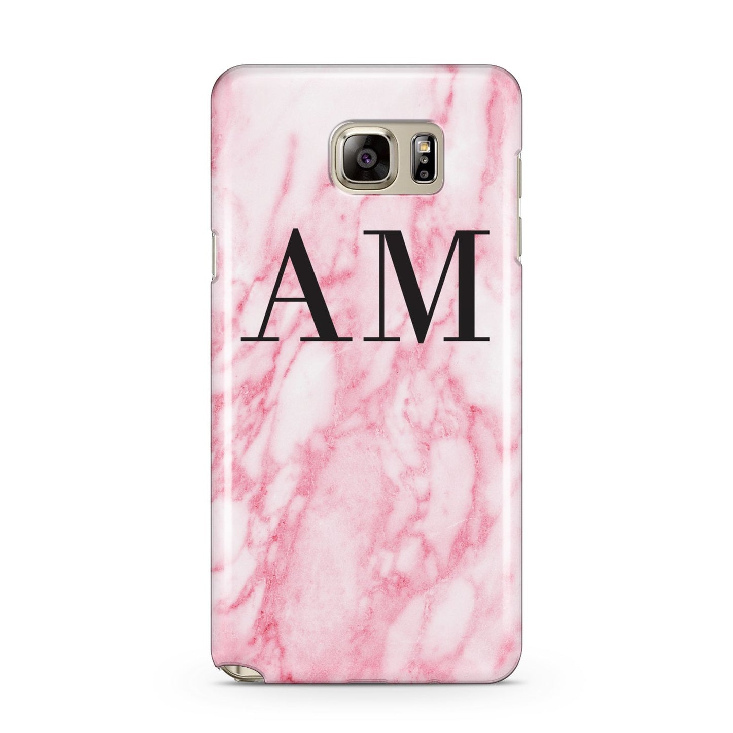 Personalised Pink Marble Monogrammed Samsung Galaxy Note 5 Case
