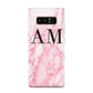Personalised Pink Marble Monogrammed Samsung Galaxy Note 8 Case