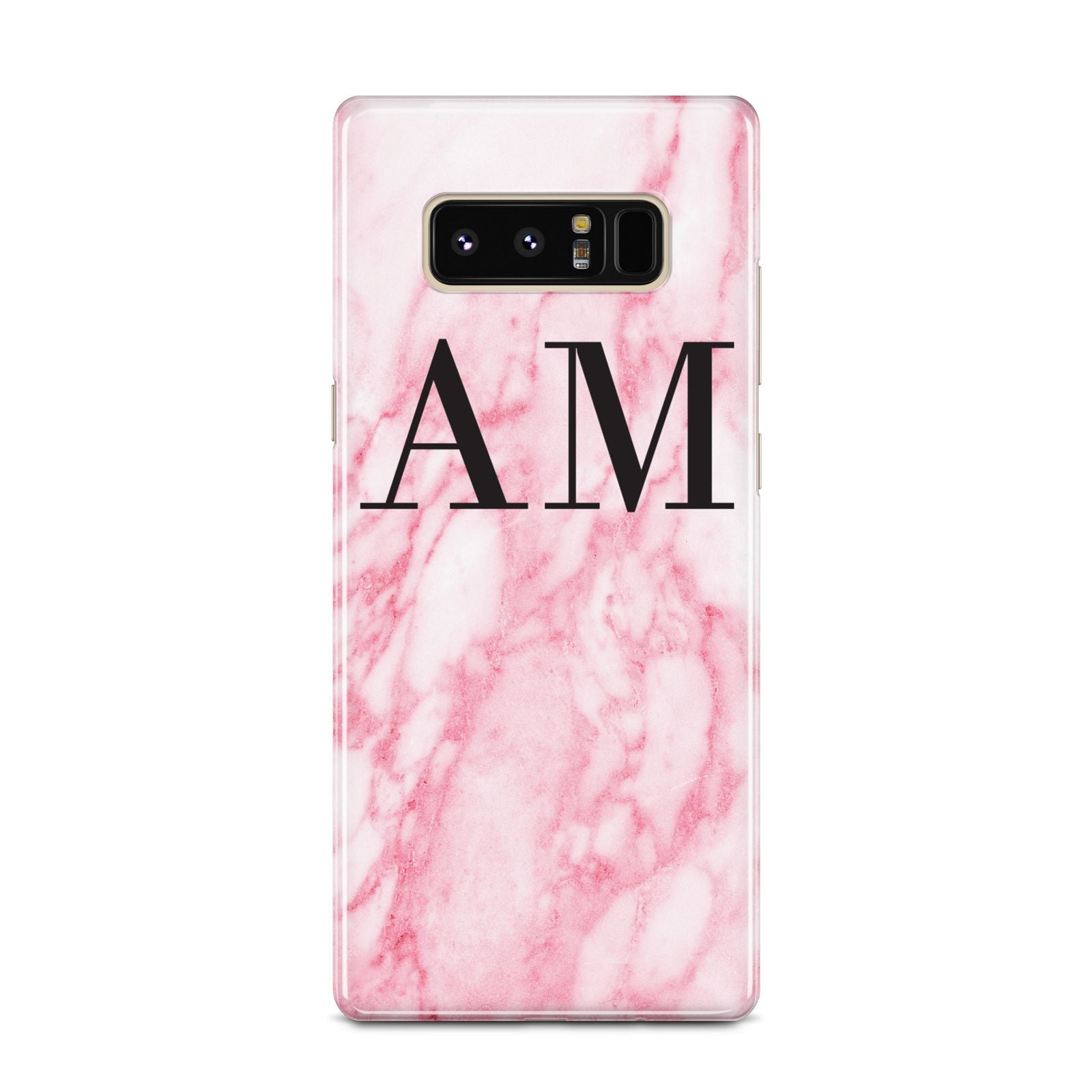 Personalised Pink Marble Monogrammed Samsung Galaxy Note 8 Case