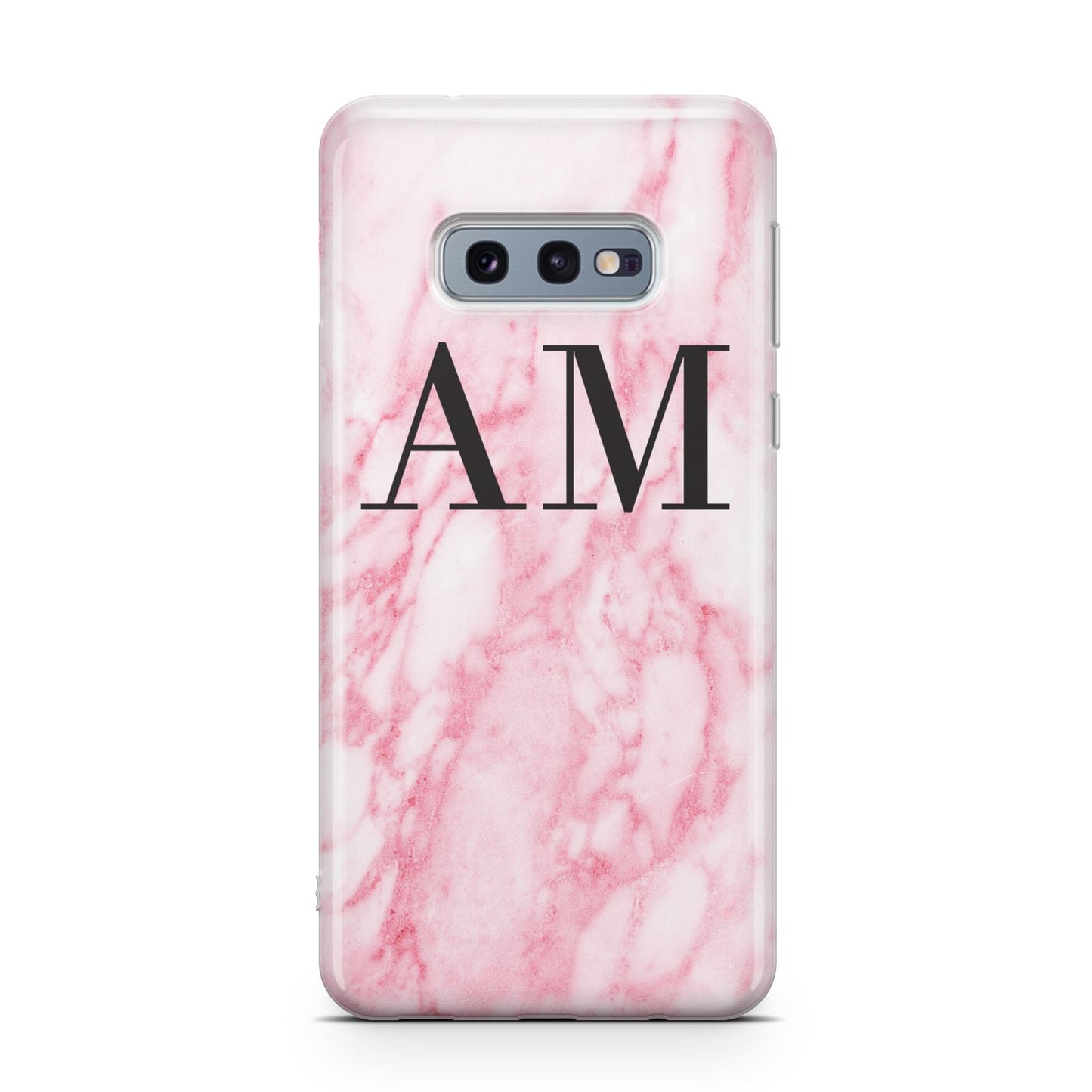 Personalised Pink Marble Monogrammed Samsung Galaxy S10E Case