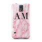 Personalised Pink Marble Monogrammed Samsung Galaxy S5 Case