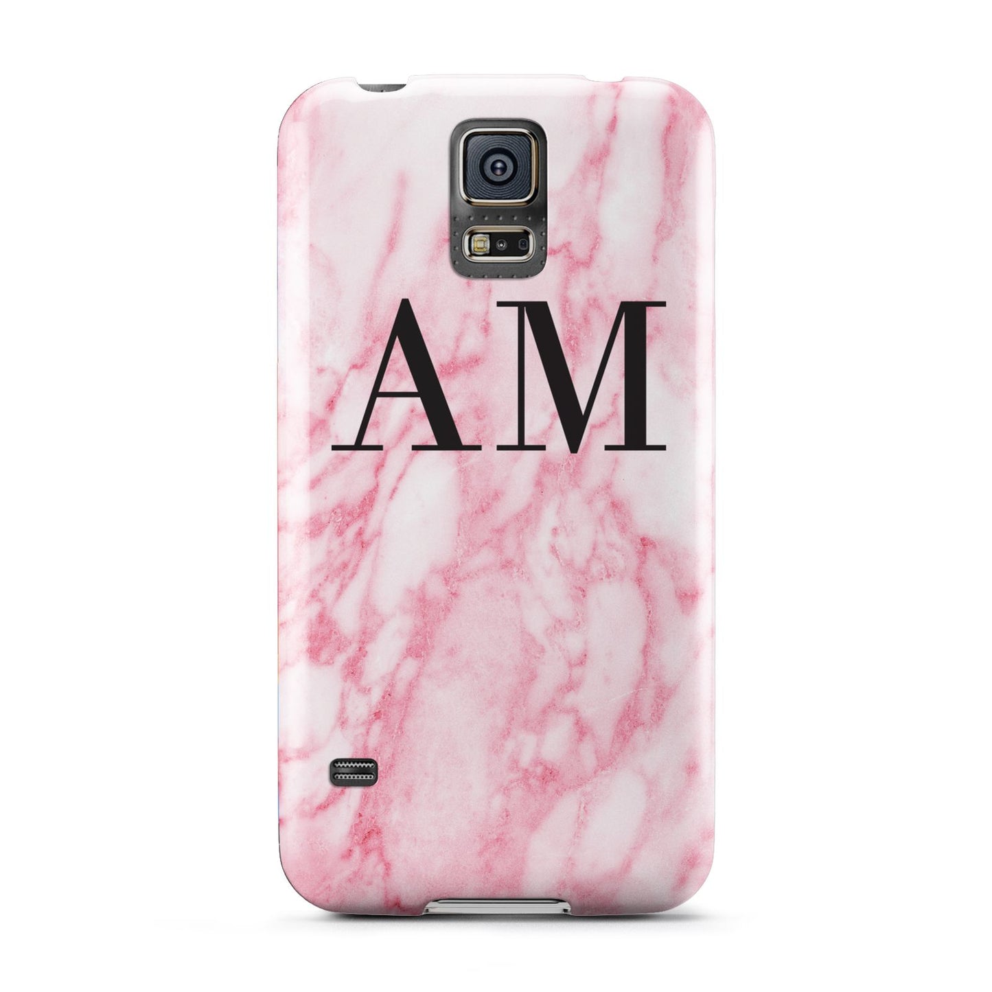 Personalised Pink Marble Monogrammed Samsung Galaxy S5 Case