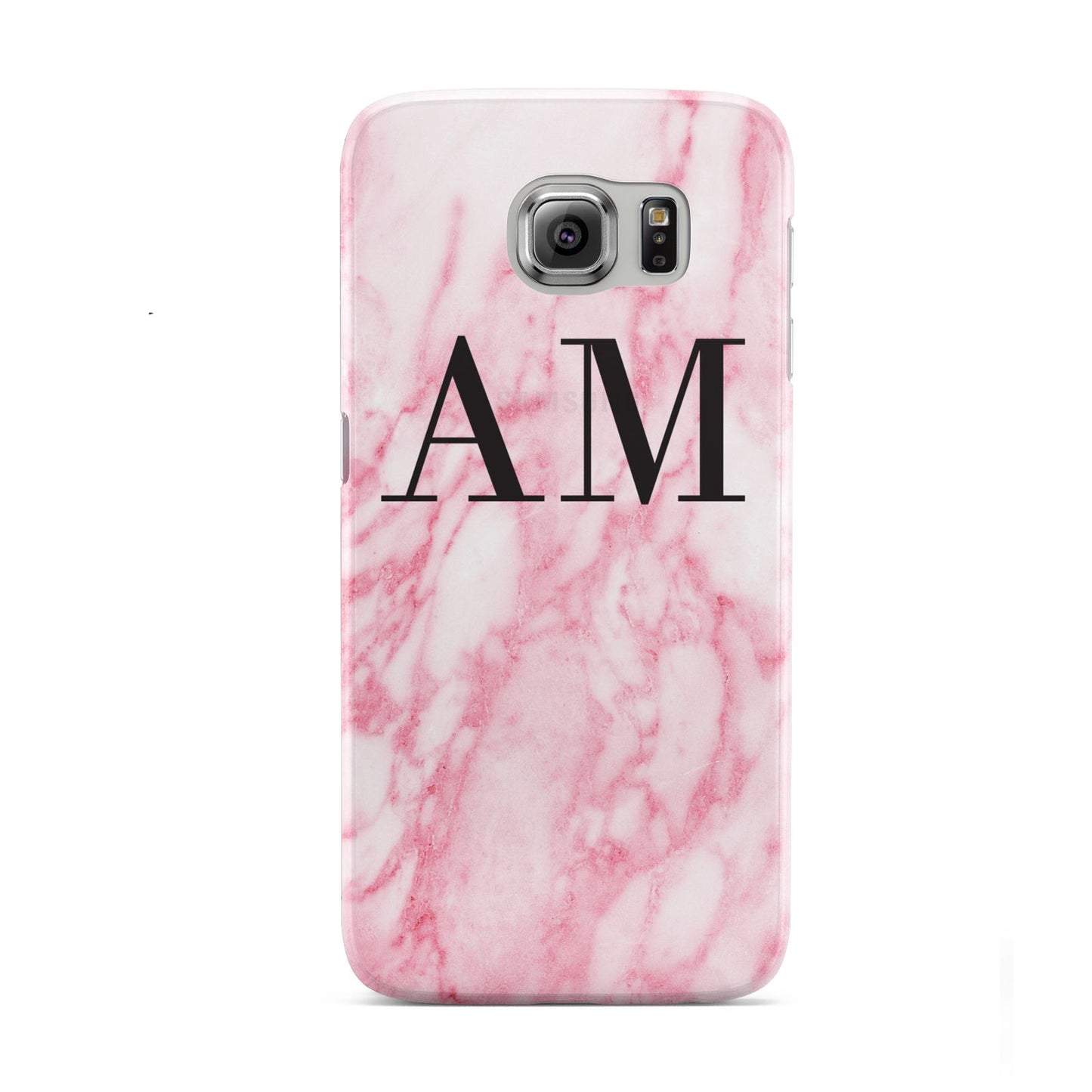 Personalised Pink Marble Monogrammed Samsung Galaxy S6 Case