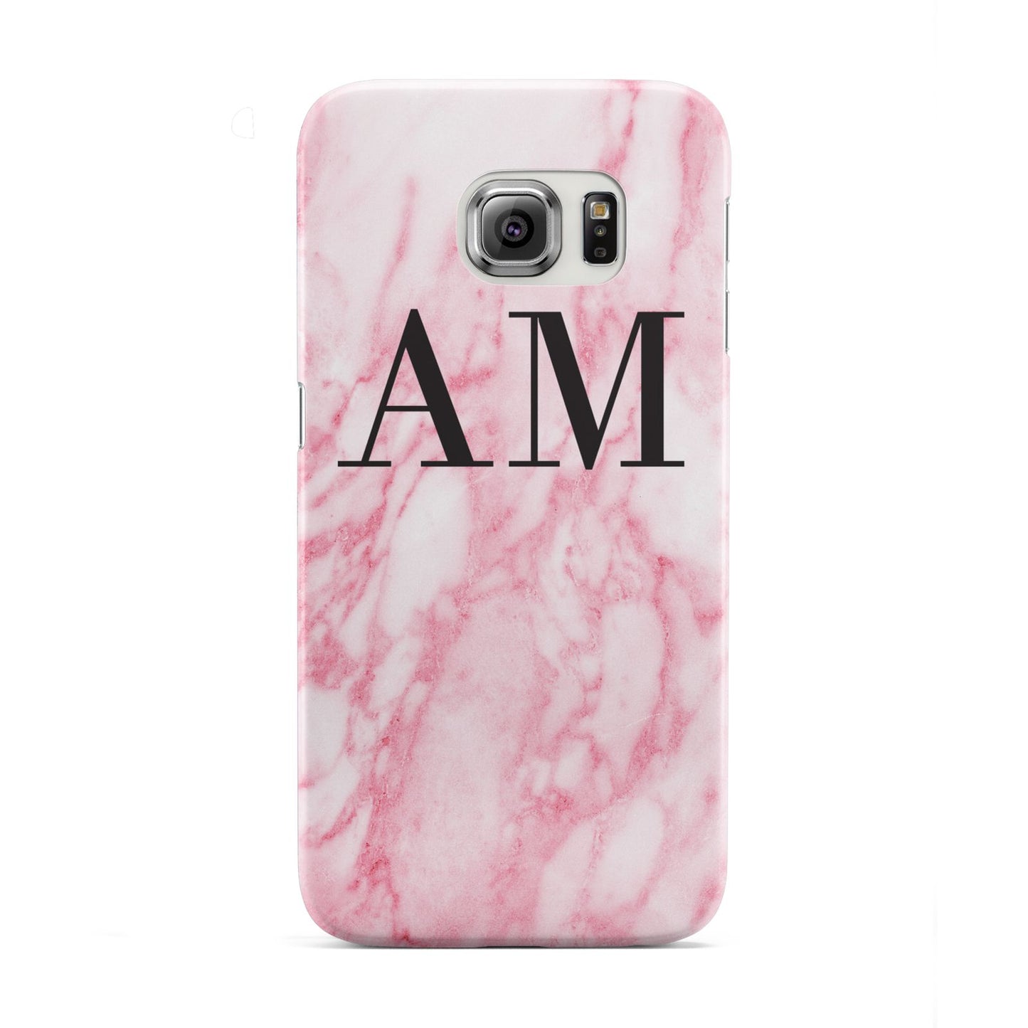 Personalised Pink Marble Monogrammed Samsung Galaxy S6 Edge Case