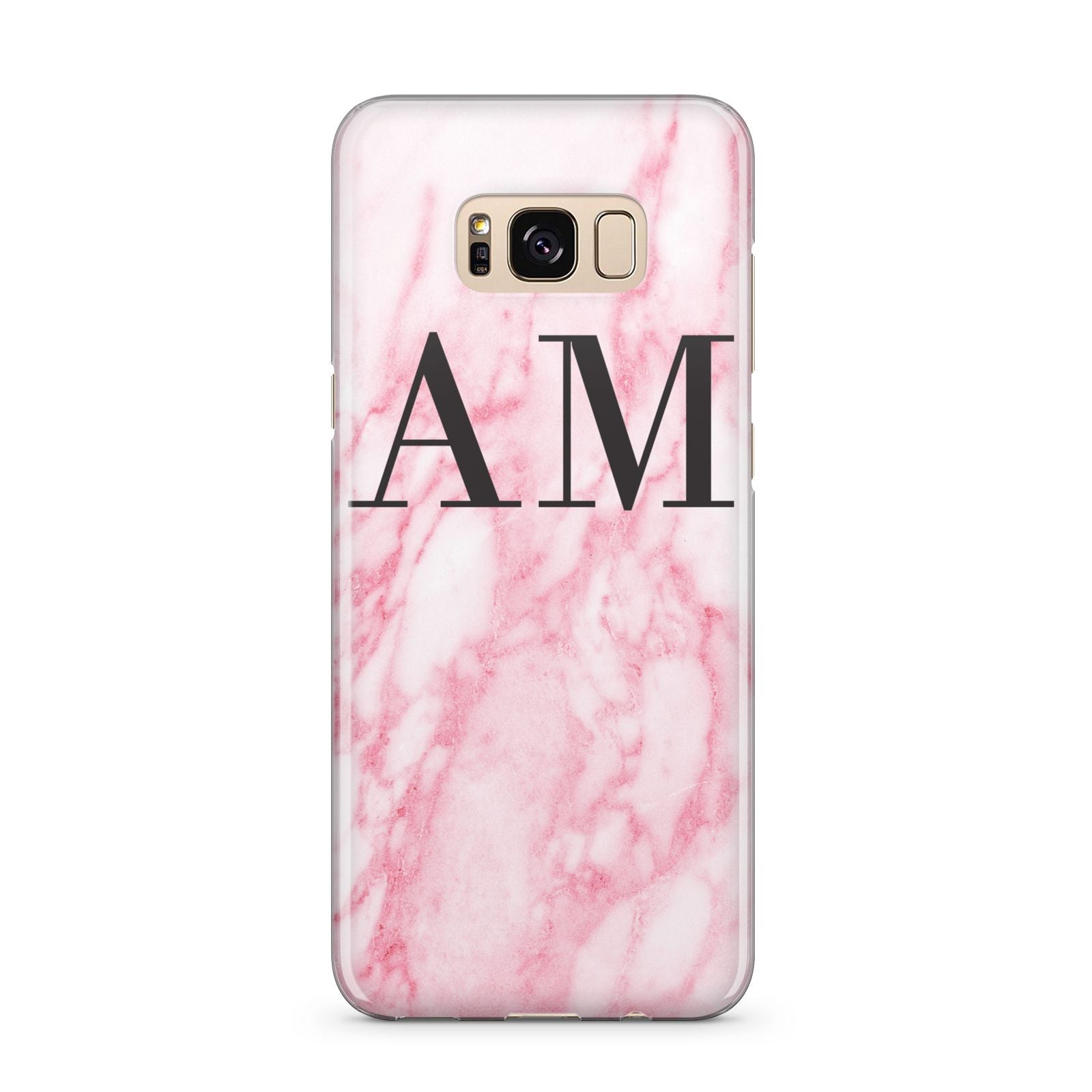 Personalised Pink Marble Monogrammed Samsung Galaxy S8 Plus Case