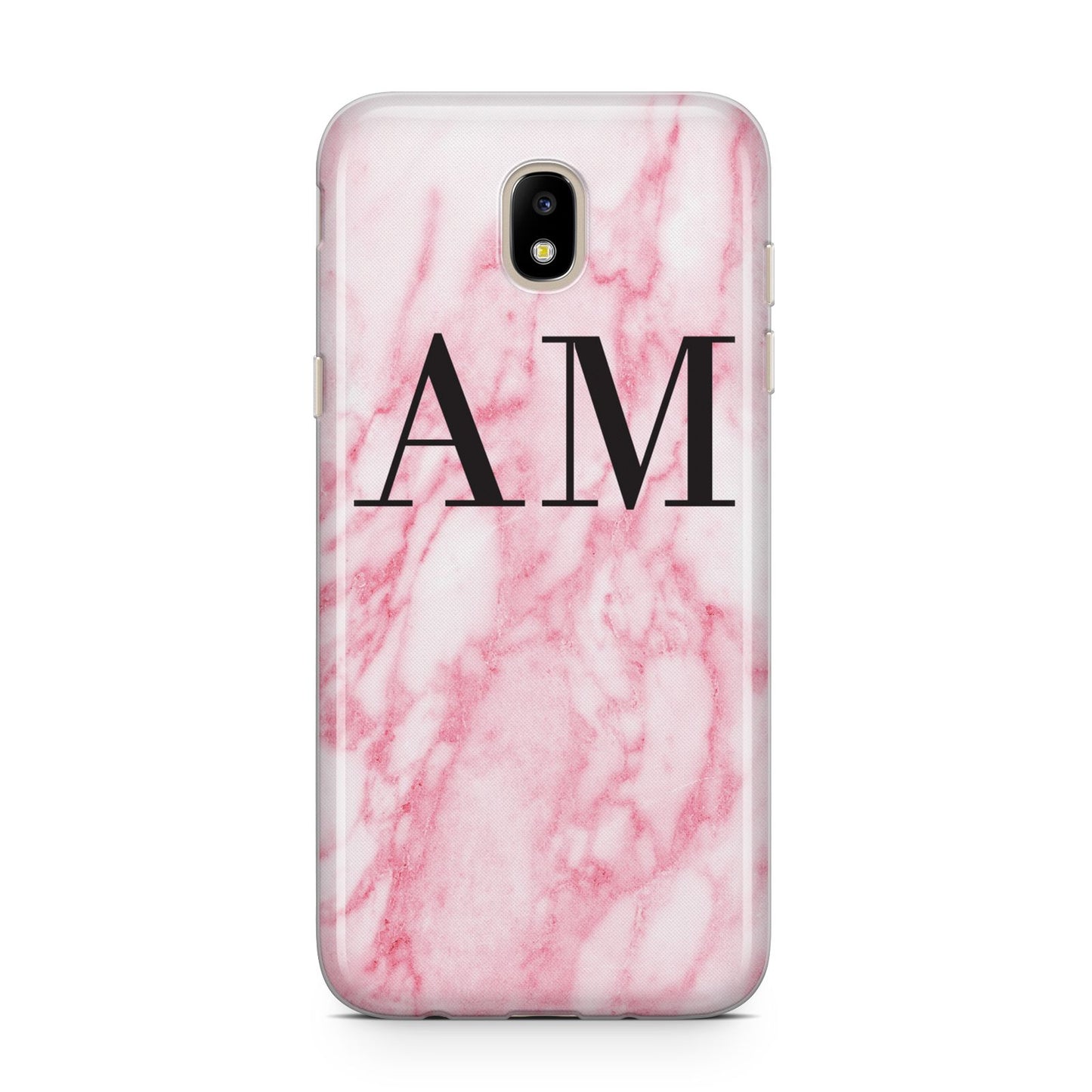 Personalised Pink Marble Monogrammed Samsung J5 2017 Case