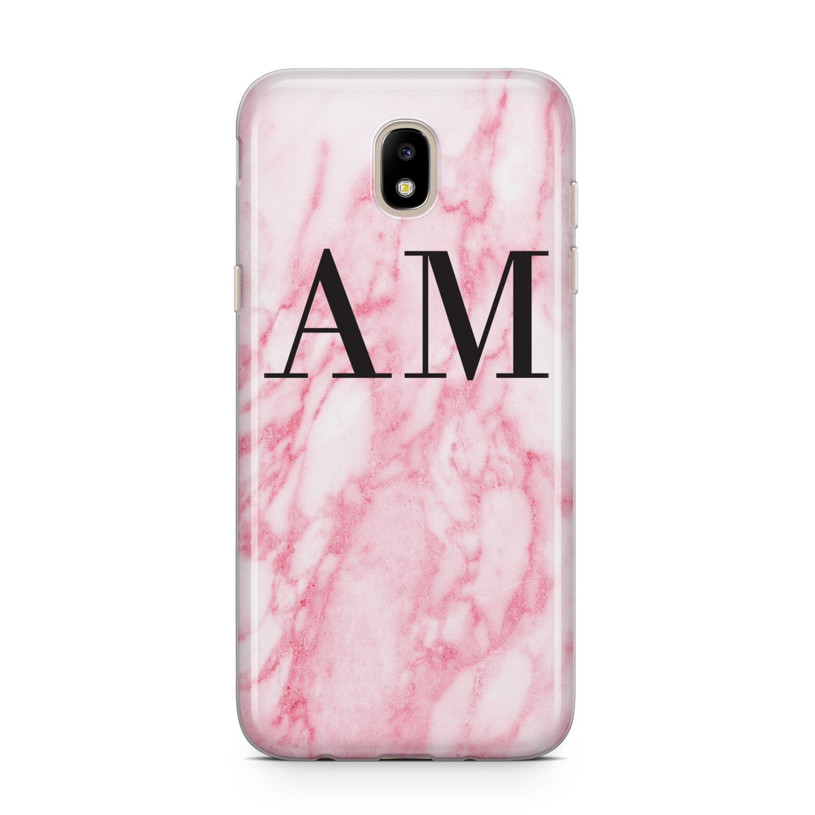 Personalised Pink Marble Monogrammed Samsung J5 2017 Case