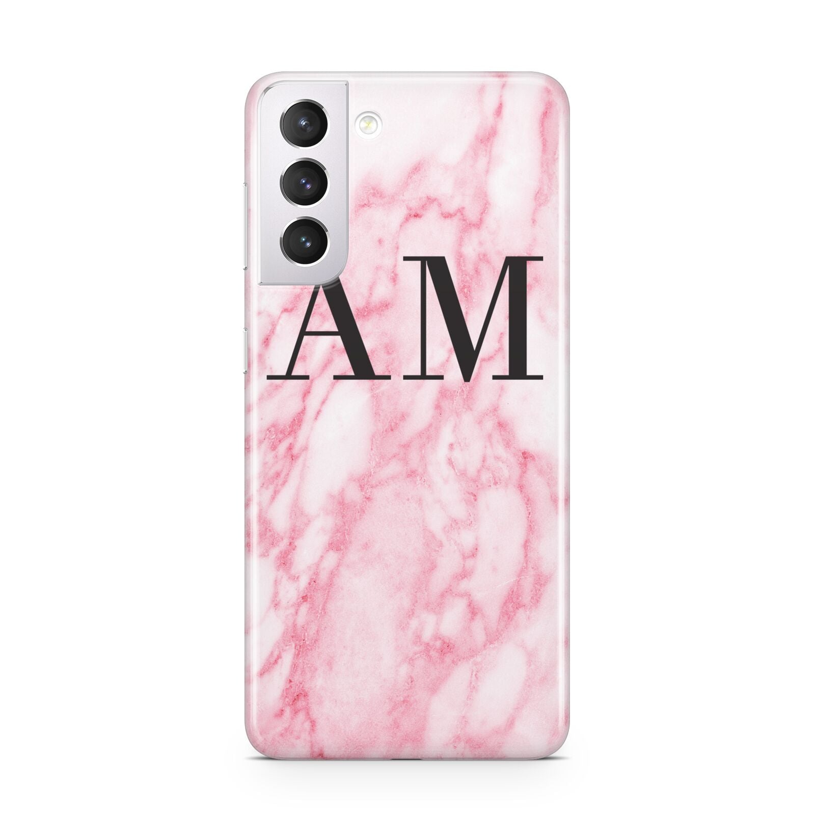 Personalised Pink Marble Monogrammed Samsung S21 Case