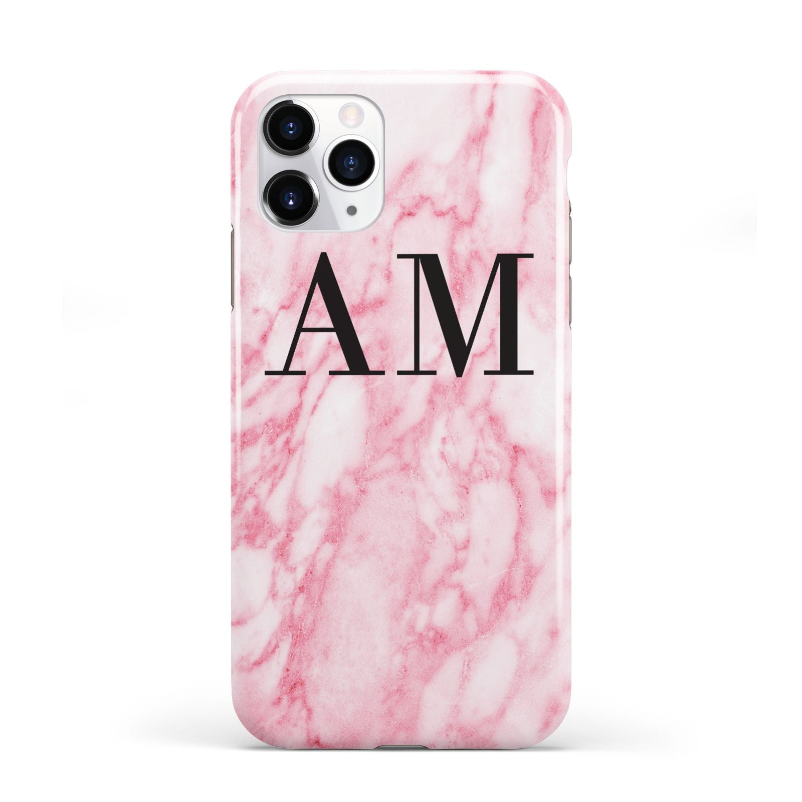 Personalised Pink Marble Monogrammed iPhone 11 Pro 3D Tough Case