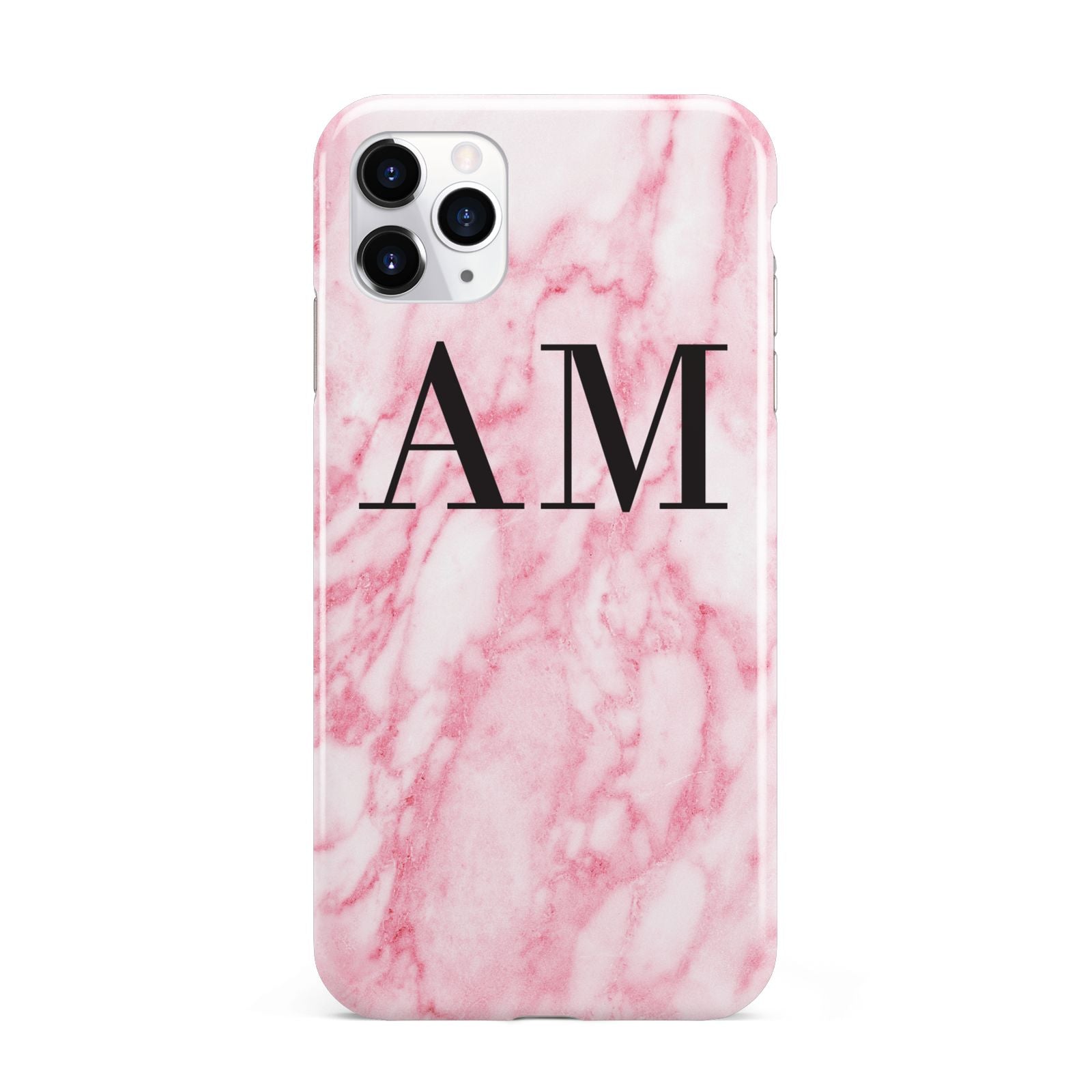 Personalised Pink Marble Monogrammed iPhone 11 Pro Max 3D Tough Case