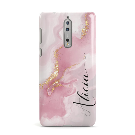 Personalised Pink Marble Nokia Case