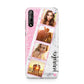 Personalised Pink Marble Photo Strip Huawei Enjoy 10s Phone Case