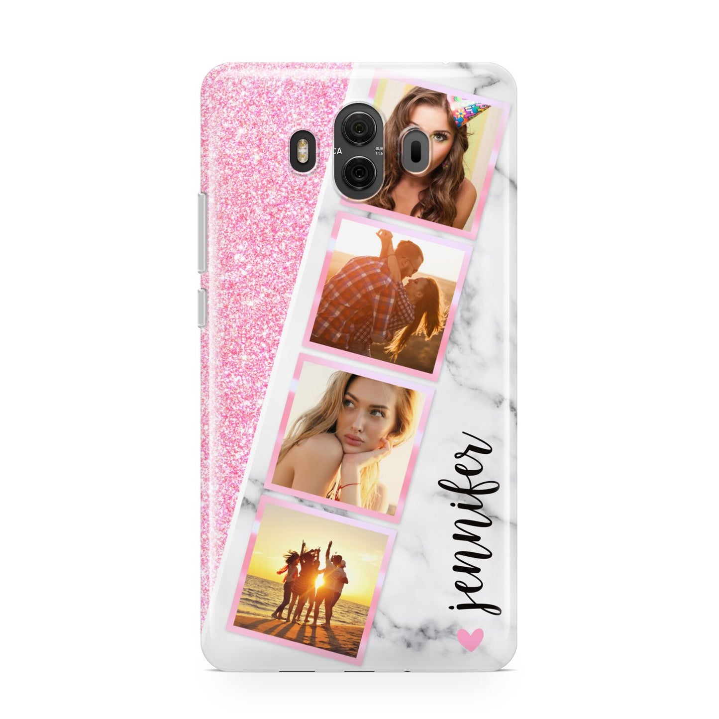 Personalised Pink Marble Photo Strip Huawei Mate 10 Protective Phone Case