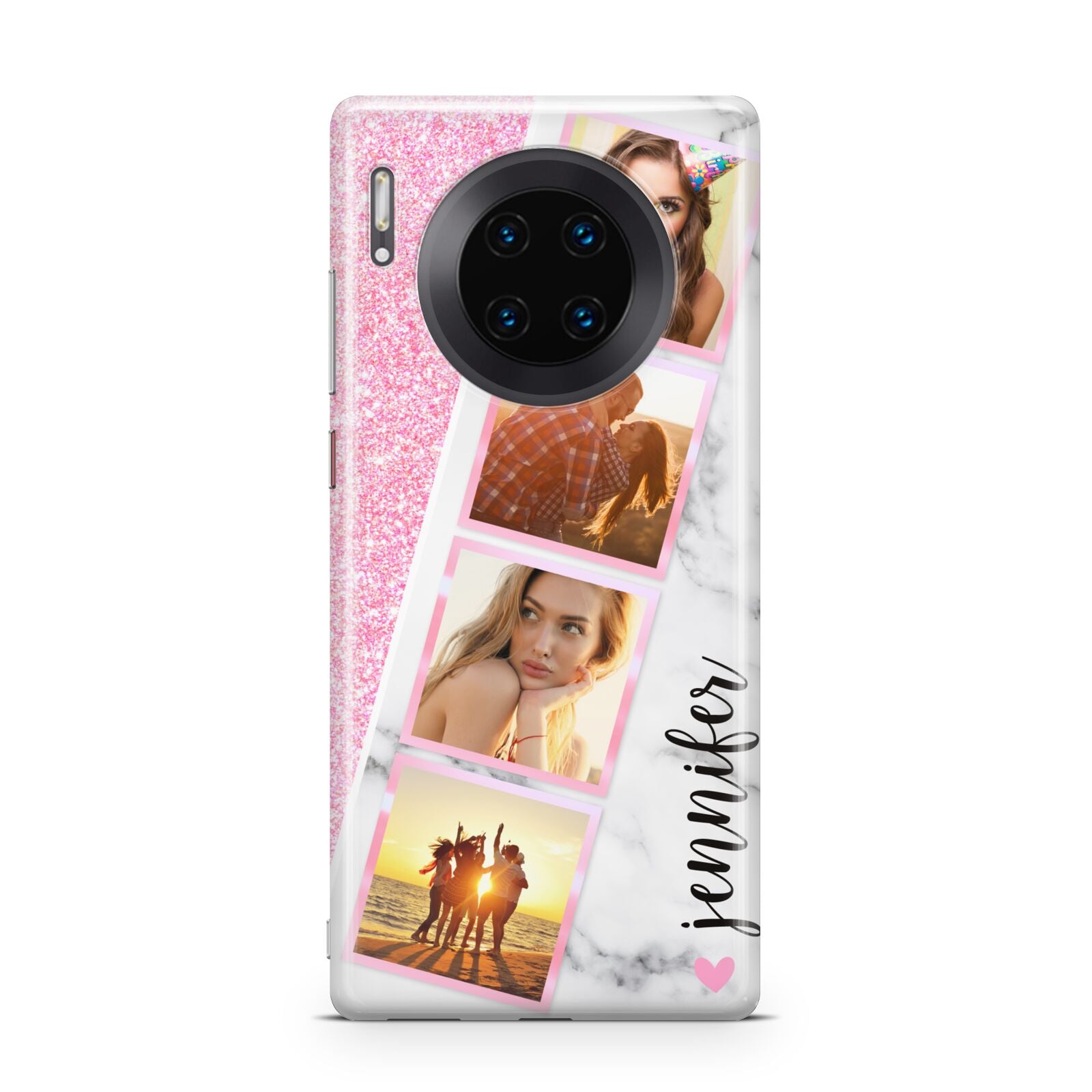 Personalised Pink Marble Photo Strip Huawei Mate 30 Pro Phone Case