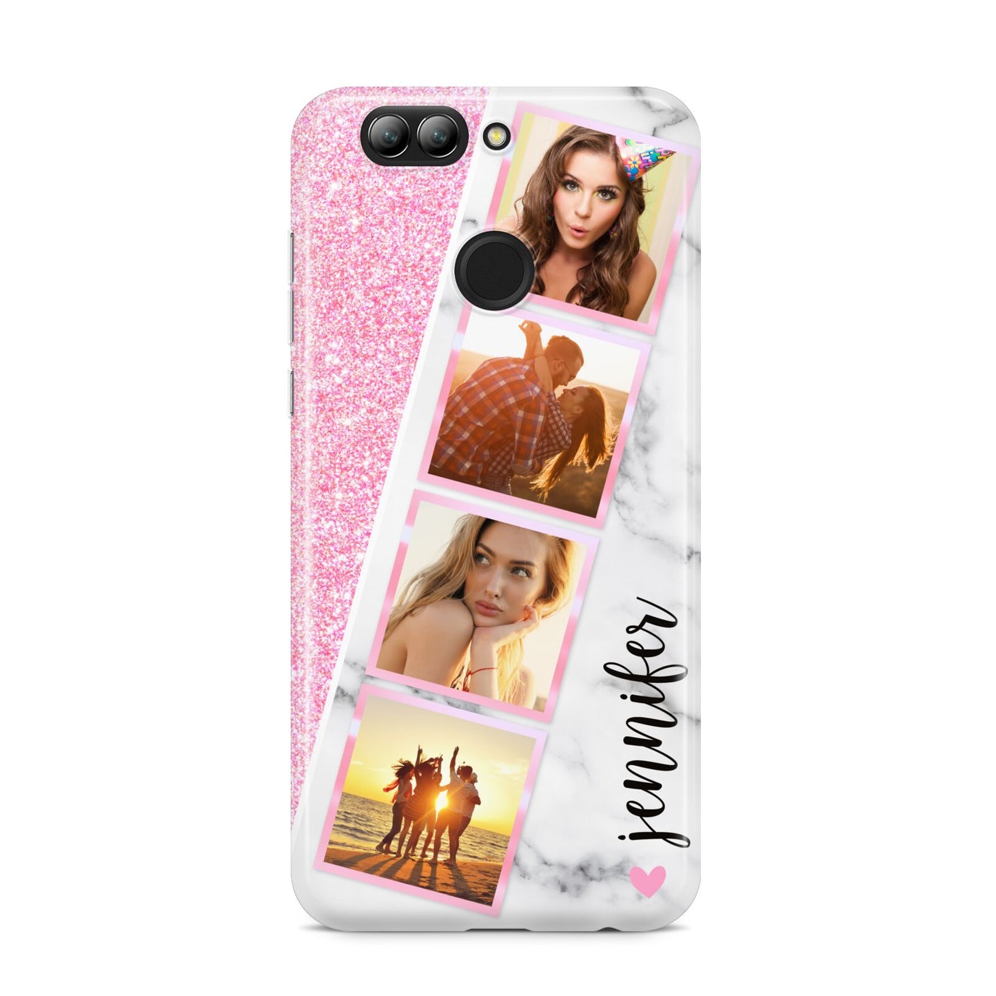 Personalised Pink Marble Photo Strip Huawei Nova 2s Phone Case
