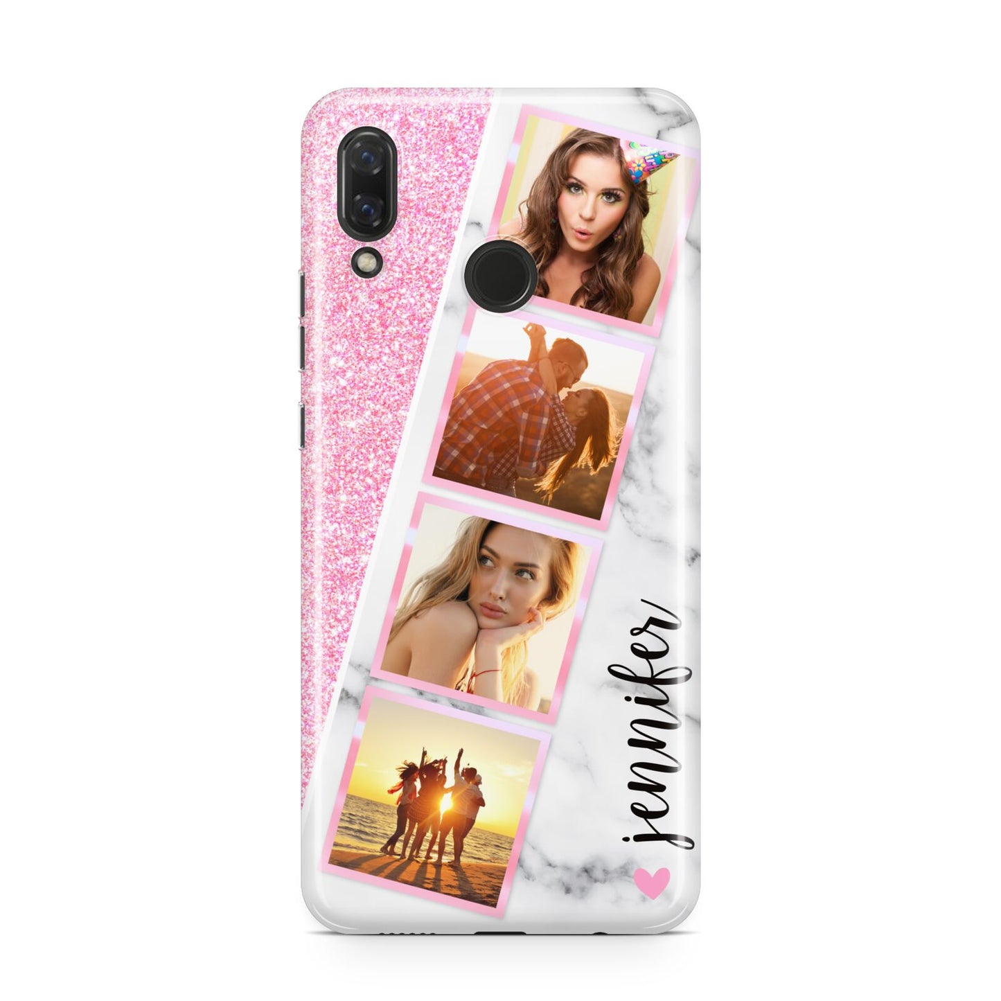 Personalised Pink Marble Photo Strip Huawei Nova 3 Phone Case