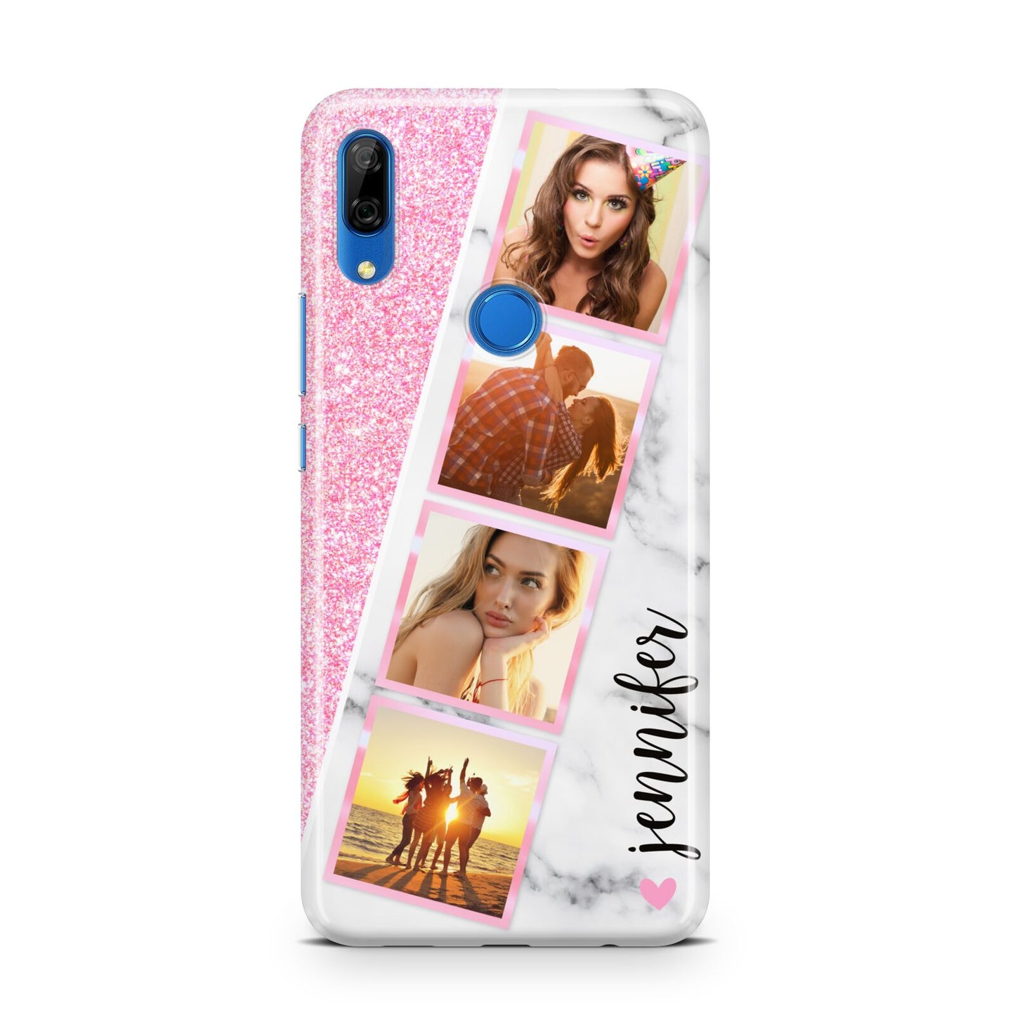 Personalised Pink Marble Photo Strip Huawei P Smart Z