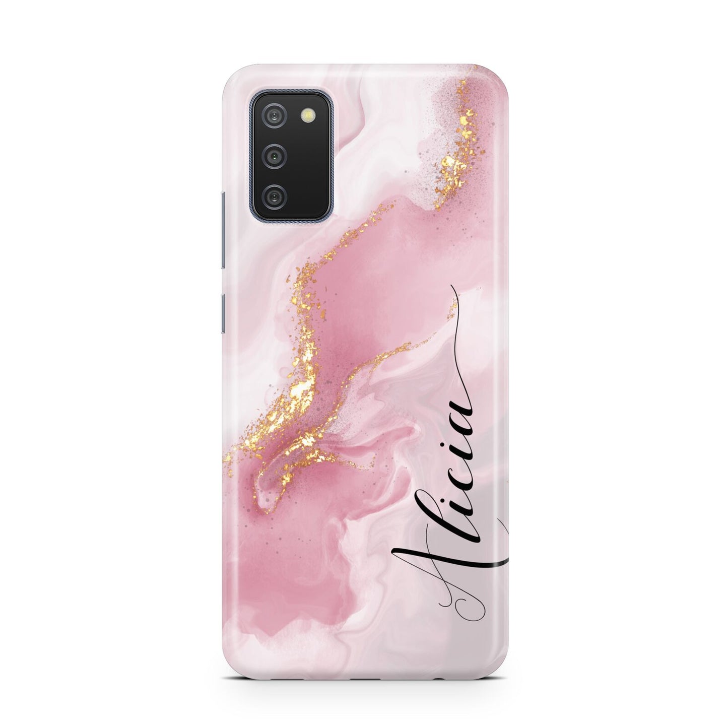 Personalised Pink Marble Samsung A02s Case