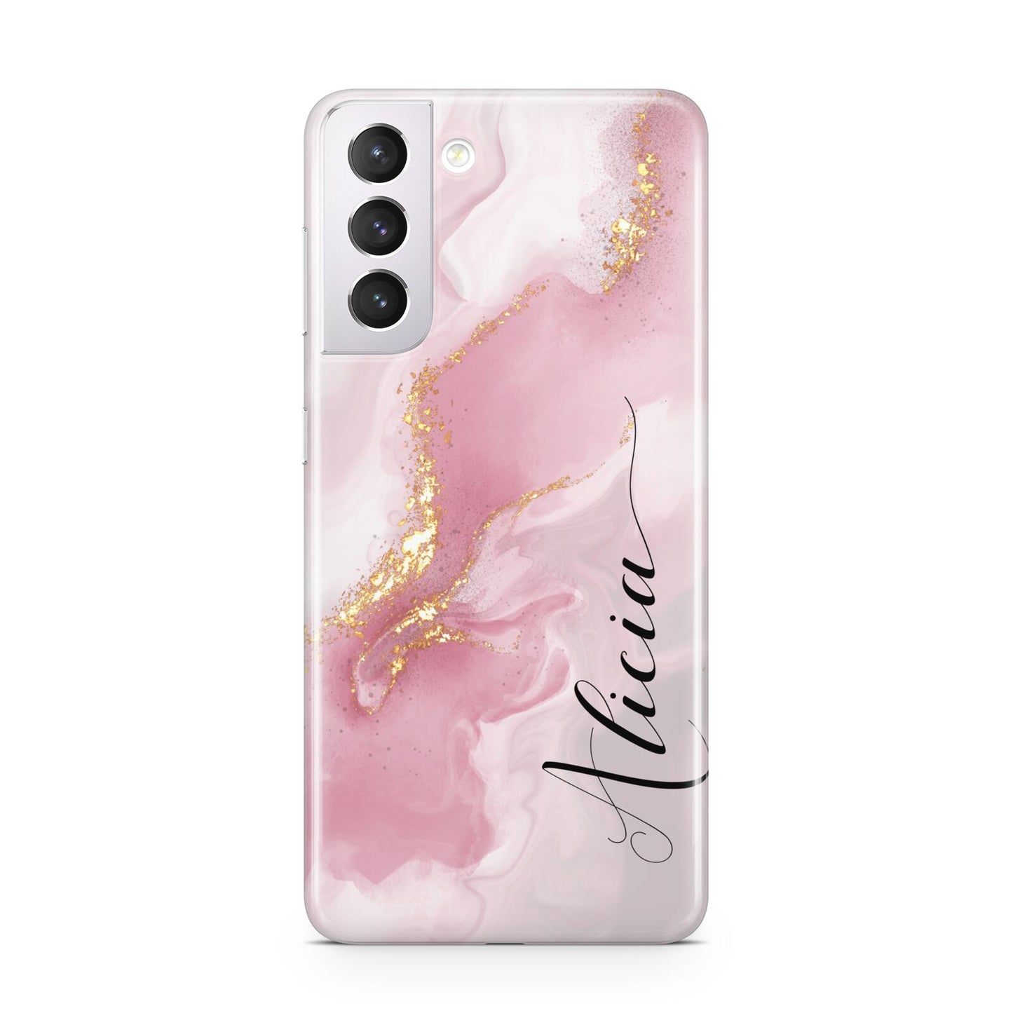Personalised Pink Marble Samsung S21 Case