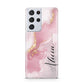 Personalised Pink Marble Samsung S21 Ultra Case