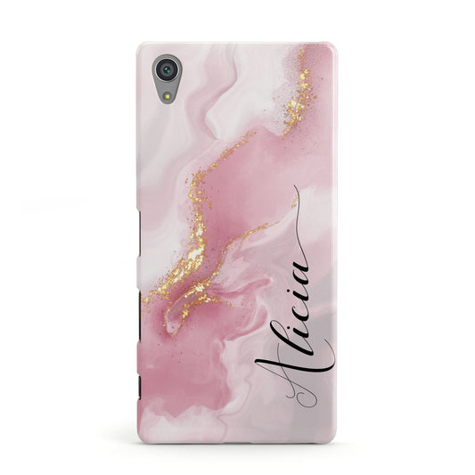 Personalised Pink Marble Sony Xperia Case