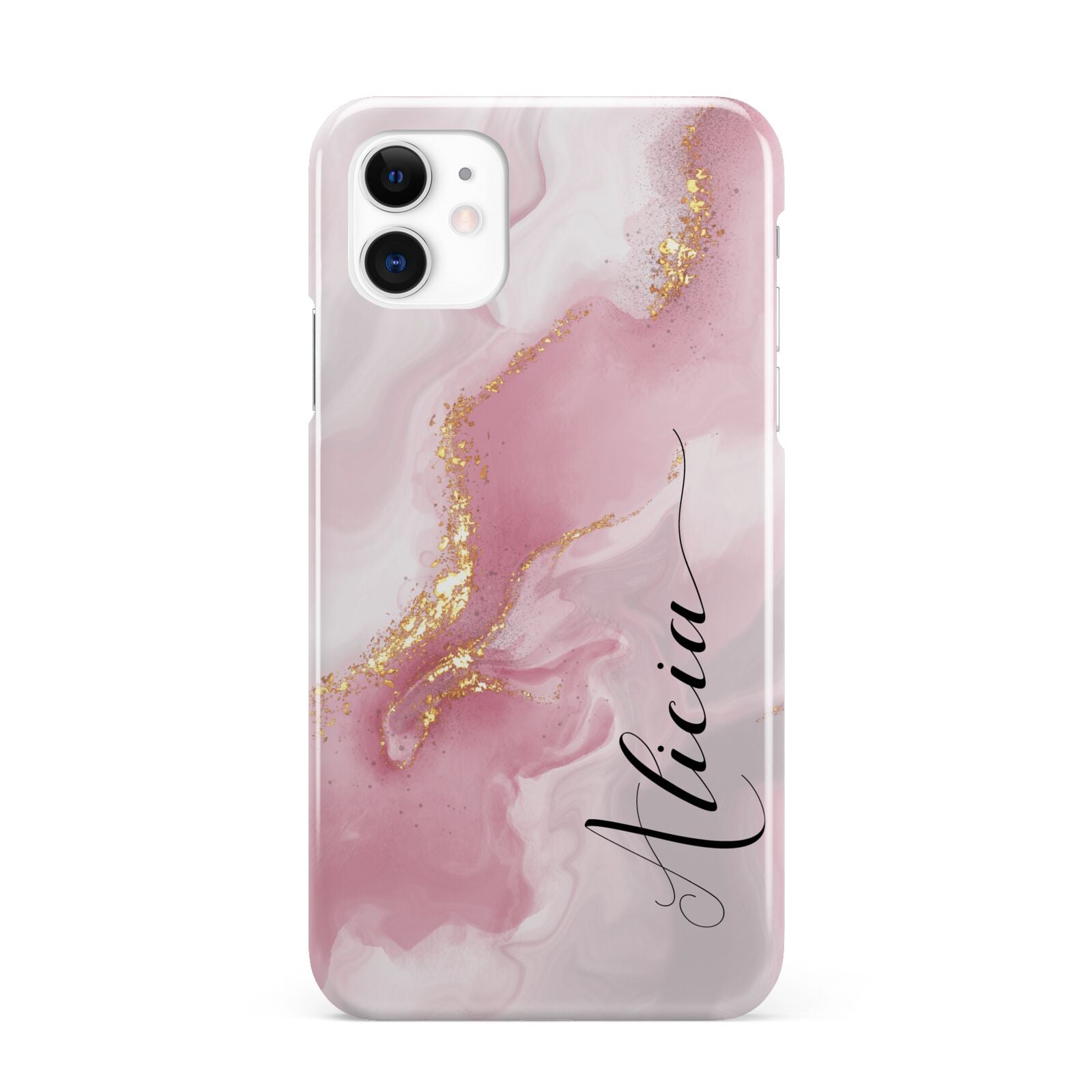Personalised Pink Marble iPhone 11 3D Snap Case