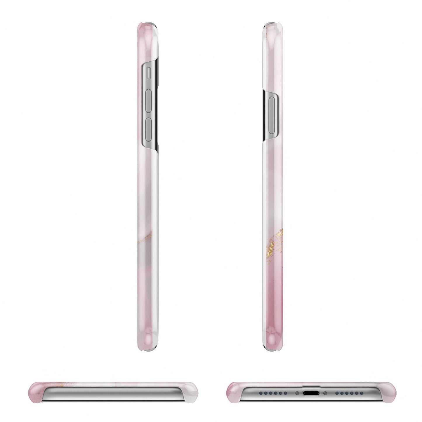 Personalised Pink Marble iPhone 11 Pro 3D Snap Case Angle Images