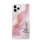 Personalised Pink Marble iPhone 11 Pro 3D Snap Case