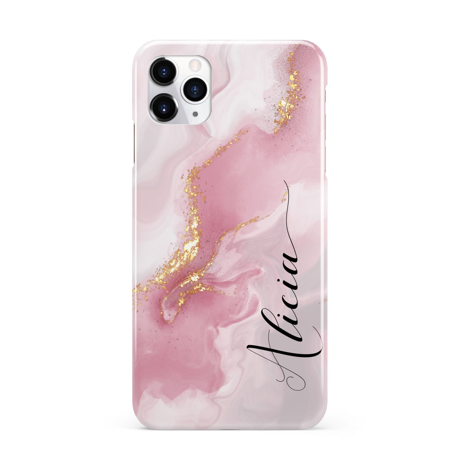 Personalised Pink Marble iPhone 11 Pro Max 3D Snap Case