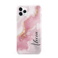 Personalised Pink Marble iPhone 11 Pro Max 3D Tough Case